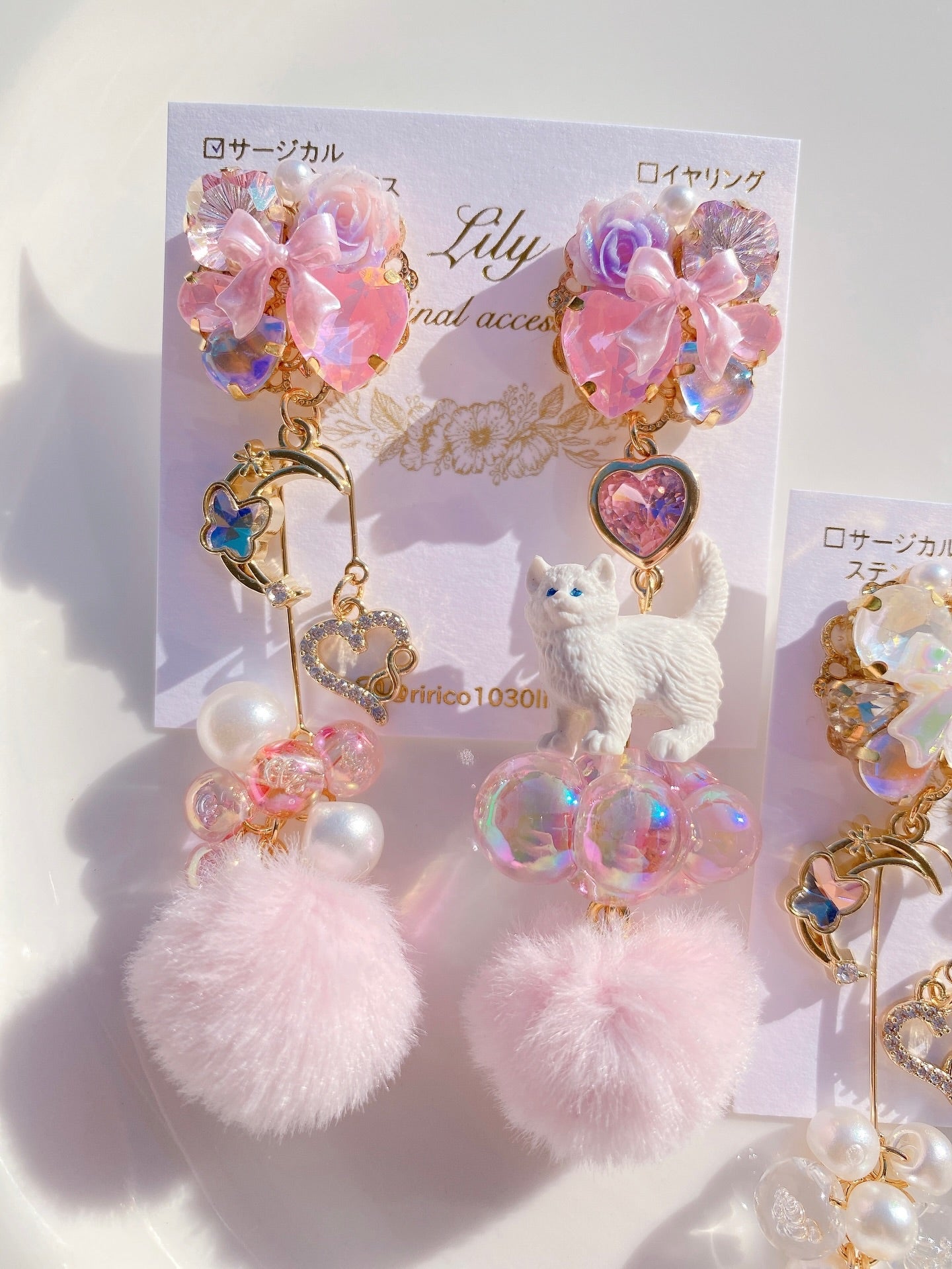 日本手工-LILY可愛貓貓耳環