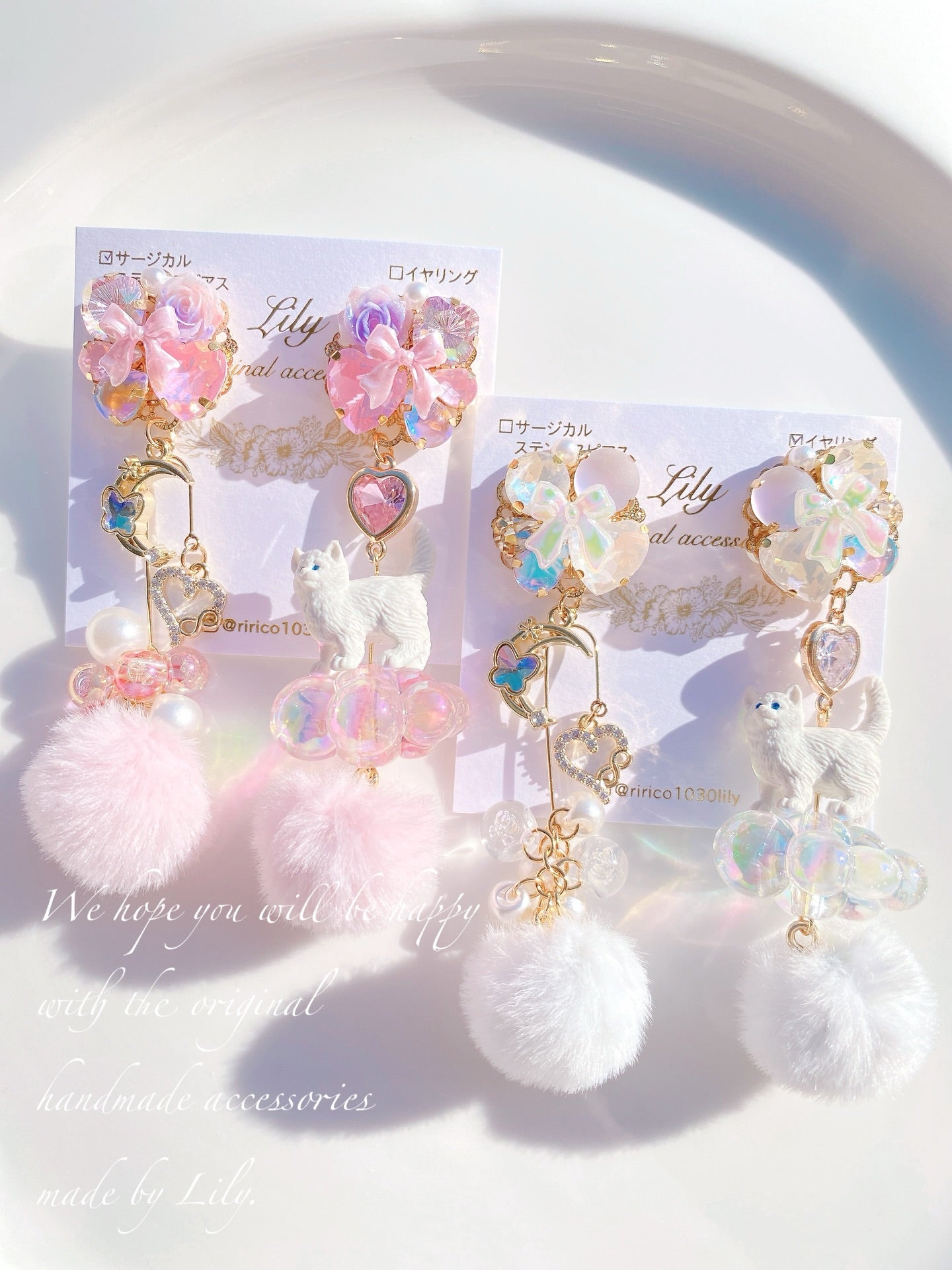 日本手工-LILY可愛貓貓耳環