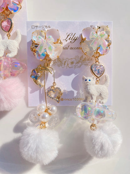 日本手工-LILY可愛貓貓耳環